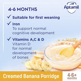 Aptamil Creamed Banana Porridge Baby Cereal 4-6+ Months