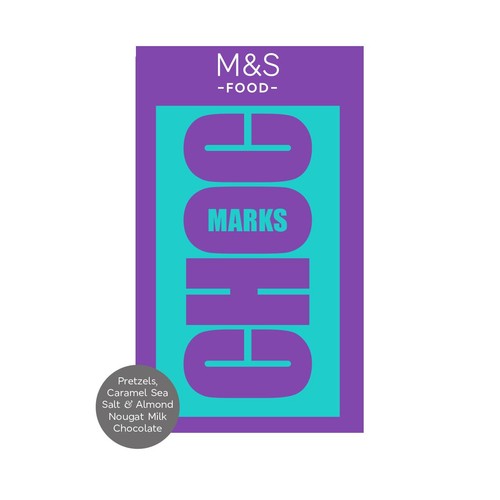M&S Choc Marks Pretzel, Caramel Sea Salt & Almond Nougat Milk Chocolate