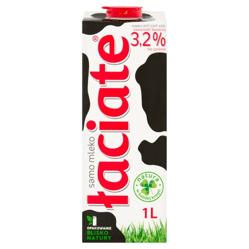 Mlekpol Laciate UHT milk 3.2% fat 1L, imported from the UK