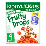 Kiddylicious strawberry apple pumpkin fruity drops 4x16g, UK version