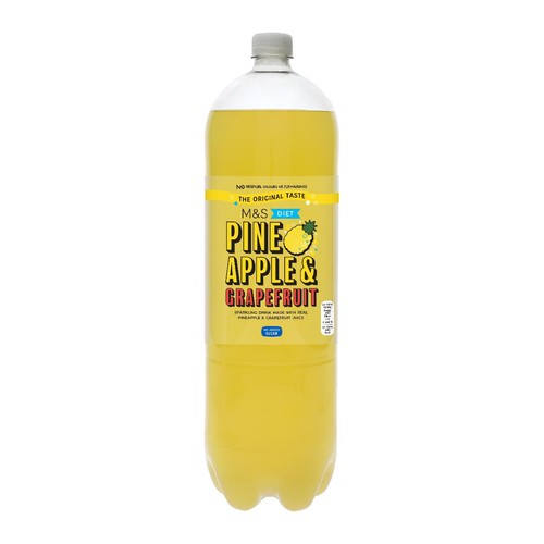 M&S Diet Pineapple Grapefruit Sparkling Drink 2L, imported from the UK