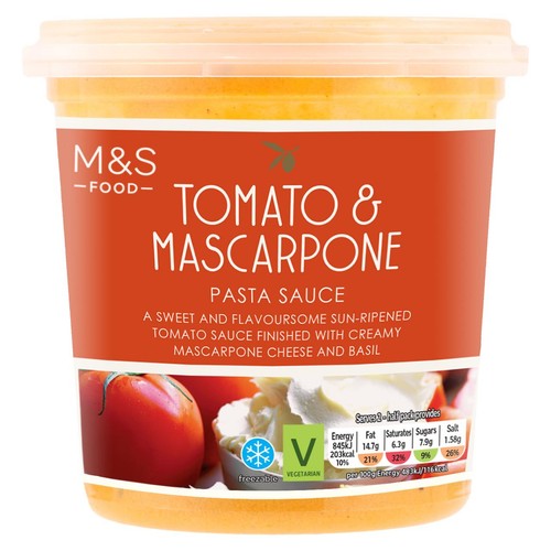 M&S tomato mascarpone pasta sauce (British brand)