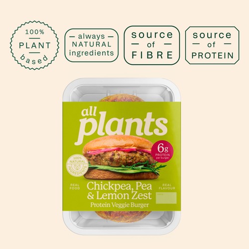 Plants chickpea veggie burger 2 x 180g - British product