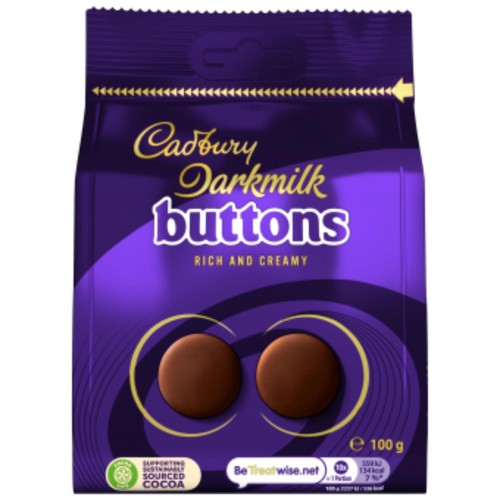 Cadbury Darkmilk Giant Buttons dark milk chocolate 100g - British product