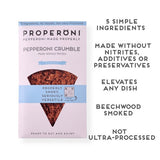 Properoni Classic Pepperoni Crumble 80g, imported from the UK