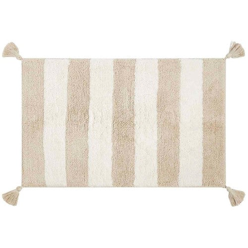 M&S pure cotton striped bath mat natural, imported from the UK