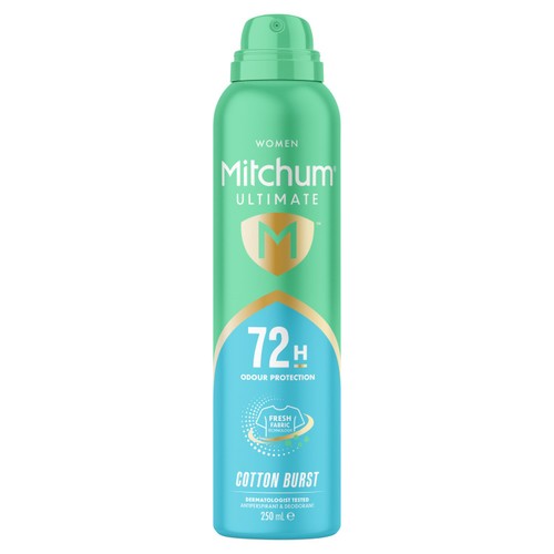 Mitchum anti-perspirant deodorant spray Cotton Burst 250ml, imported from the UK