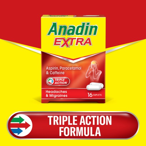 Anadin Extra pain relief caplets 16s, UK version