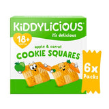 Kiddylicious Apple and Carrot Cookie Squares baby biscuits 24g sachet, UK version
