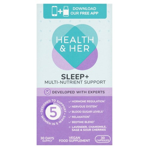 Health & Her Sleep Support Multinutrient Capsules, 30-Day Supply, UK version