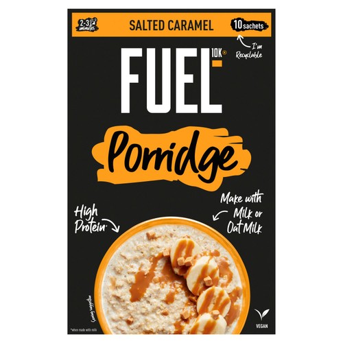 FUEL 10K Salted Caramel Protein Porridge Oat Cereal Sachets