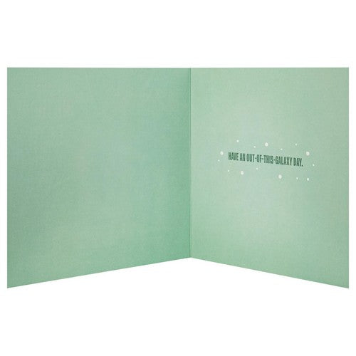 M&S Star Wars Yoda X-Wing birthday card square - British product
