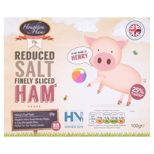 Houghton Reduced Salt Cooked Sliced Ham, UK version