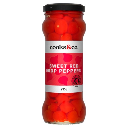 Cooks & Co sweety drop red pickled peppers 235g - British product