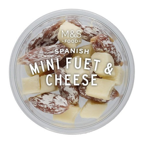 M&S Spanish mini fuet and cheese snack 100g, imported from the UK