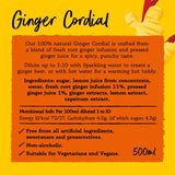 Belvoir ginger cordial 500ml, imported from the UK