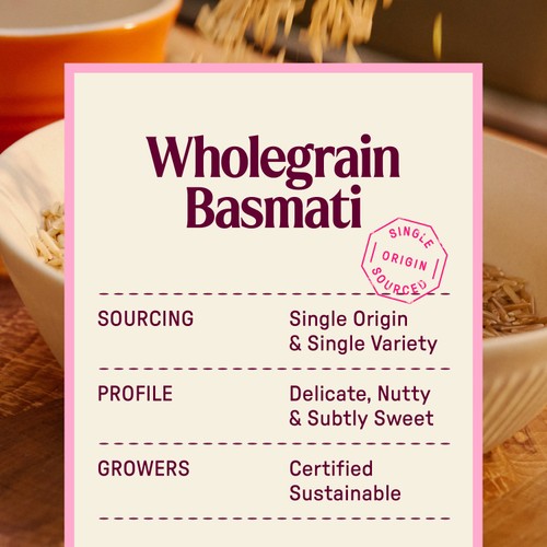 Nice Rice Wholegrain Basmati Rice 250g, imported from the UK