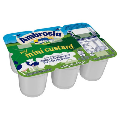 Mini Vanillesaucen-Dessert-Snack-Becher mit Kalzium und Vitamin D, 3 Portionen
