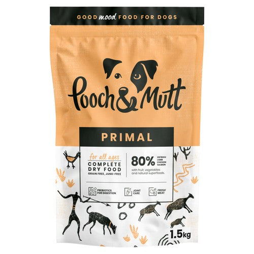 Pooch & Mutt dry dog food Lamb & Ostrich 1.5kg, imported from the UK