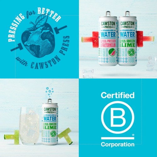 Cawston Press Lime Sparkling Water, imported from the UK