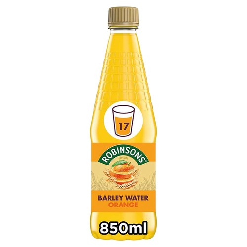 Robinsons Orange Barley Water 850ml, imported from the UK
