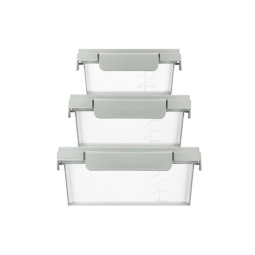 LocknLock NestnLock Sage Green food storage container set 3pc, UK version