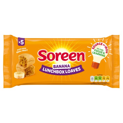 Soreen banana lunchbox loaves pack of 5 30g each (British brand)