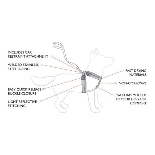 EzyDog Chest Plate Red Dog Harness Medium