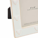 M&S ceramic heart photo frame white 4x6 inch, imported from the UK