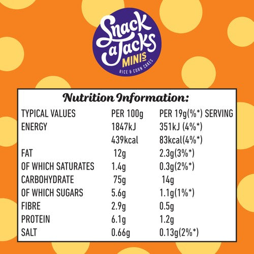Snack a Jacks salted caramel rice cakes 5x19g, UK version