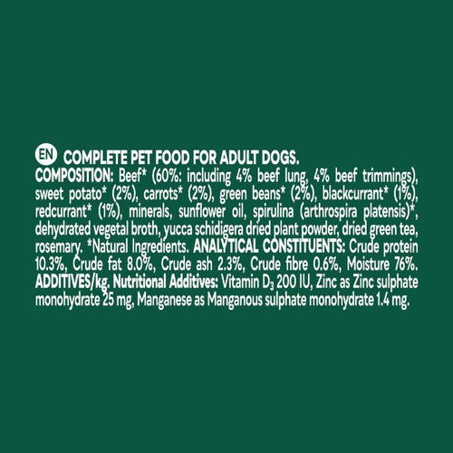 Natures Menu Country Hunter Beef wet dog food 6 x 150g pouches, imported from the UK