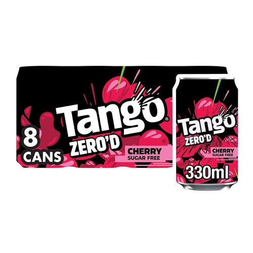 Tango Cherry Sugar Free fizzy drink 8 x 330ml (British brand)
