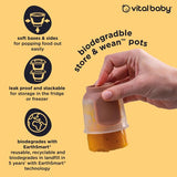 Vital Baby Nourish Store  Wean Pots 60ml 6pk - natural