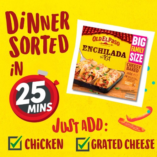 Old El Paso enchilada meal kit 750g, imported from the UK