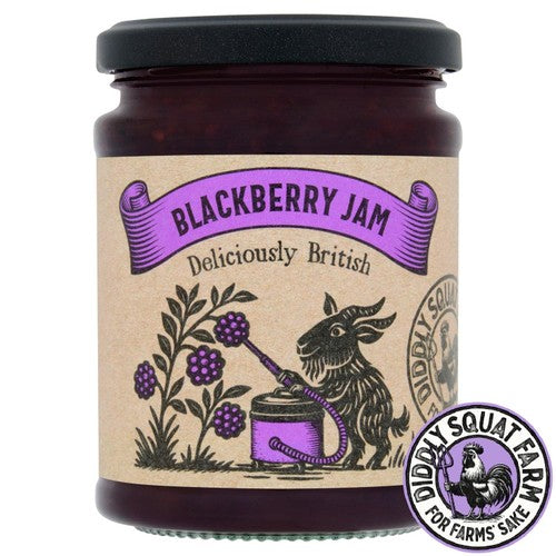 Diddly Squat Farm blackberry jam jar (British brand)