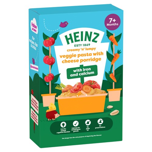 Heinz veggie pasta cheese porridge 200g, UK version