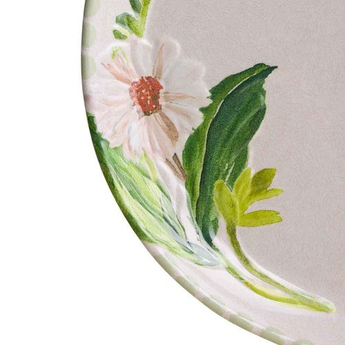 M&S floral melamine dinner plate set green 28cm, imported from the UK