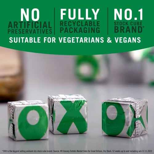 Oxo vegetable stock cubes 142g, imported from the UK