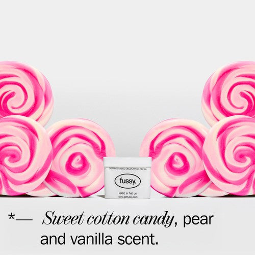 Fussy natural deodorant Sugar Crush refillable case (British brand)