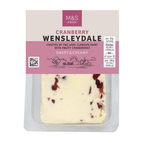 M&S Cranberry Wensleydale cheese tray (British brand)