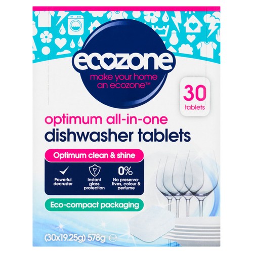 Ecozone Optimum All-in-One Dishwasher Tablets 30 count - British product
