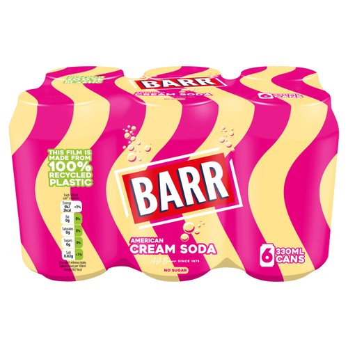 Barr American Cream Soda 6 x 330ml cans - British product