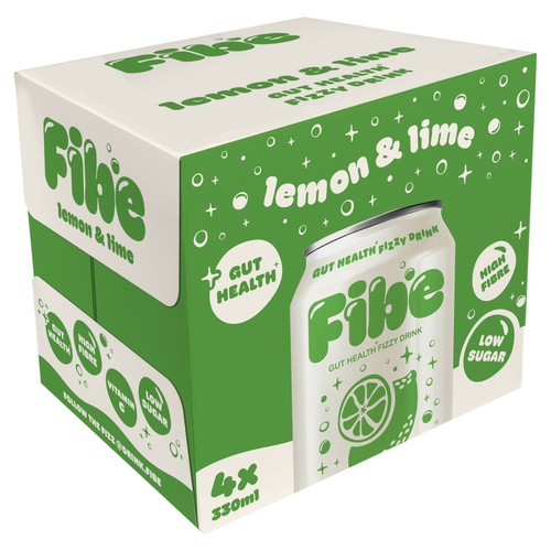 Fibe Lush Limeonade lemonade in 4 x 250ml cans - British product