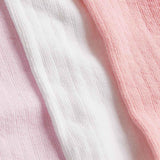 MS Girls Cotton Rich Ribbed Tights 6-12 Months Light Pink 3 Pack