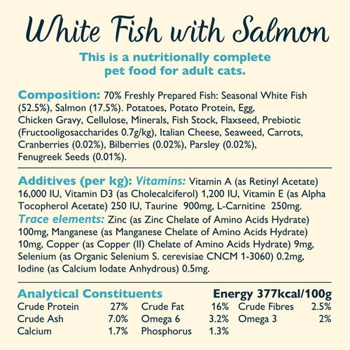 Lily's Kitchen white fish with salmon dry cat food, UK version