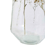 M&S pressed flower glass vase, clear medium size, UK version