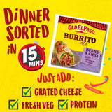Old El Paso Mexican beans & beef chili mild burrito kit 620g, imported from the UK