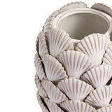 M&S Medium Shell Textured Ceramic Vase, White