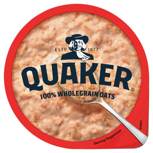 Quaker original hot oat cereal porridge pot 57g, imported from the UK
