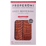 Properoni spicy sliced pepperoni 80g, imported from the UK